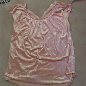 Lauren conrad pink velvet blouse